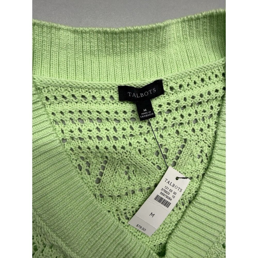 Talbots Cropped Shaker Stitch Sweater Vest. Mint green. Sz M.NWT.MSRP $79.50 - Picture 8 of 11